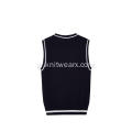 Boy's Knitted Pure Cotton Contrast Colour School Vest